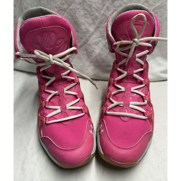 Rare Under Armour Micro G Charge BB Power In Pink Cancer edition 2012 Men’s 13 main image 4